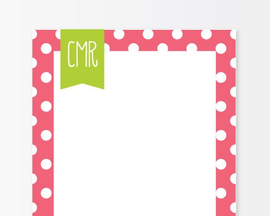 Personalized Fuchsia Dot Notepad