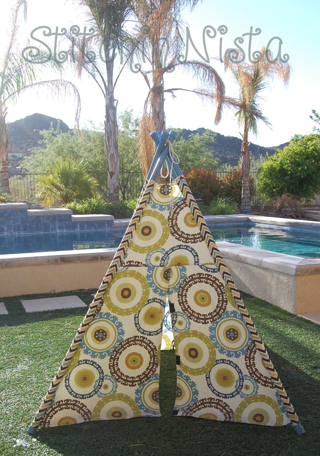 Custom TeePee Made to Order  StitchinNista Fort  Tent  Indoor Outdoor Play Photo Prop Tee Pee Playhouse