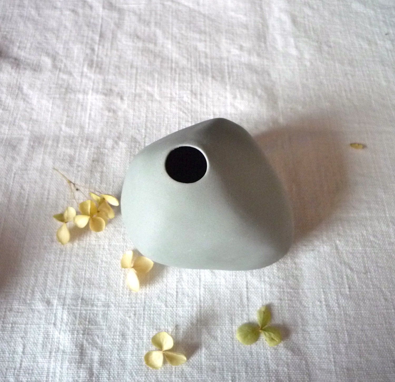 Handmade grey porcelaine stone vase