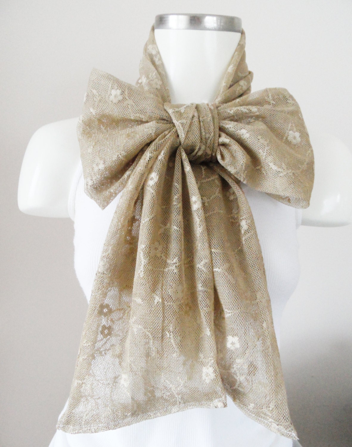 gold lace scarf, scarf, tie, accessories, christmas gifts, neckwarmer
