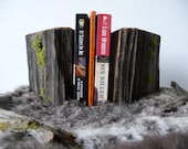 Rustic Old Weathered Juniper Wood Book Ends or Decoration set4 by Plus Z Ranch