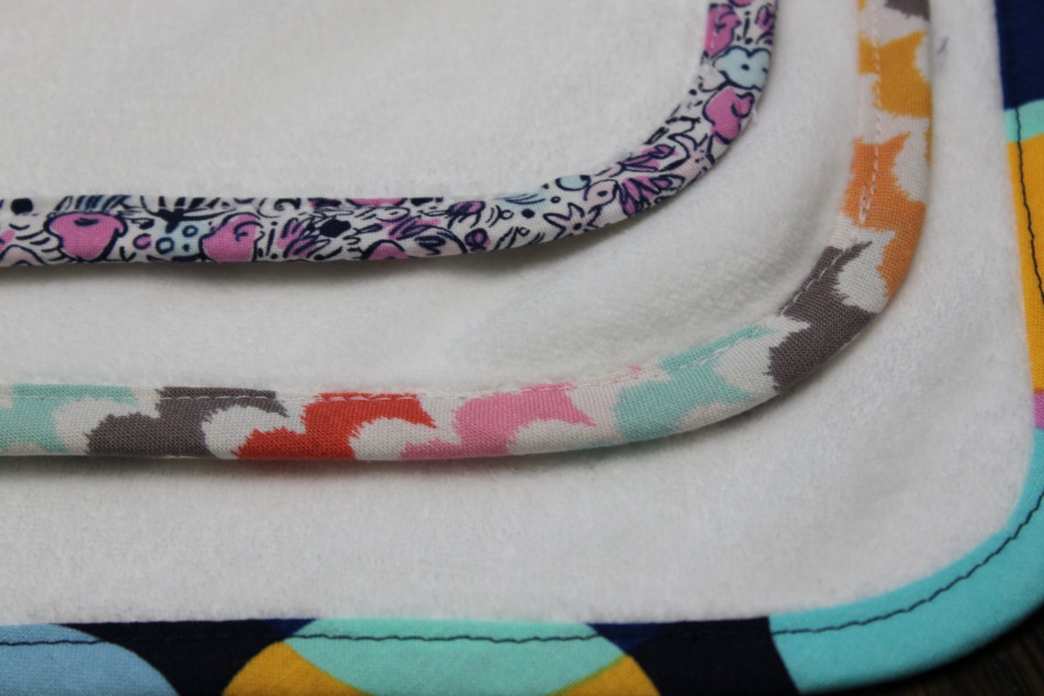 NEW ITEM: (3) Terry Velour Washcloths with Print Binding Design your Own