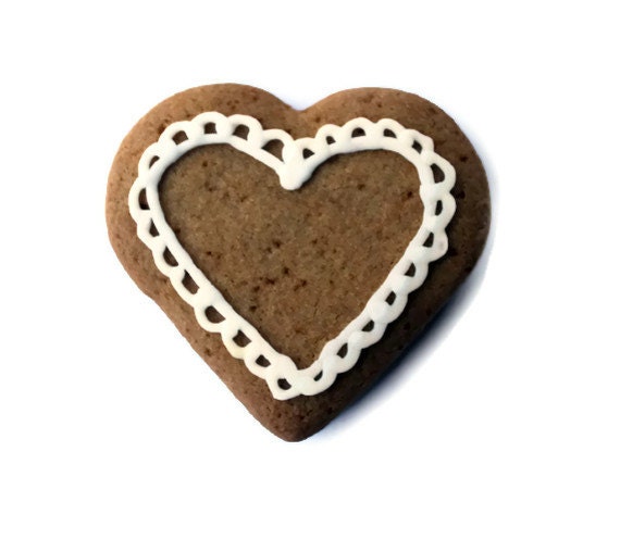 Gingerbread & chocolate heart cookie