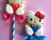 Hello Kitty marshmallow pop party favors little girl cat favors pink blue candy buffet items