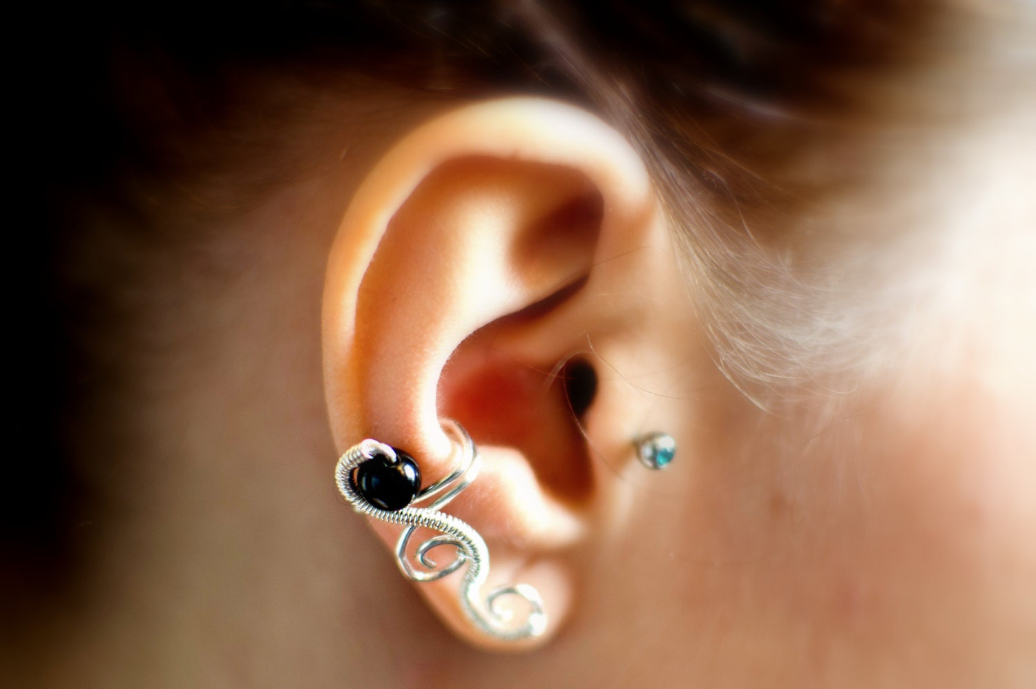 Ear Cuff - silver ear cuff - ear cuff jewelry - wire wrapped ear cuff - handmade ear cuff jewelry