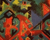 Wild and colorful geometric cotton fabric.