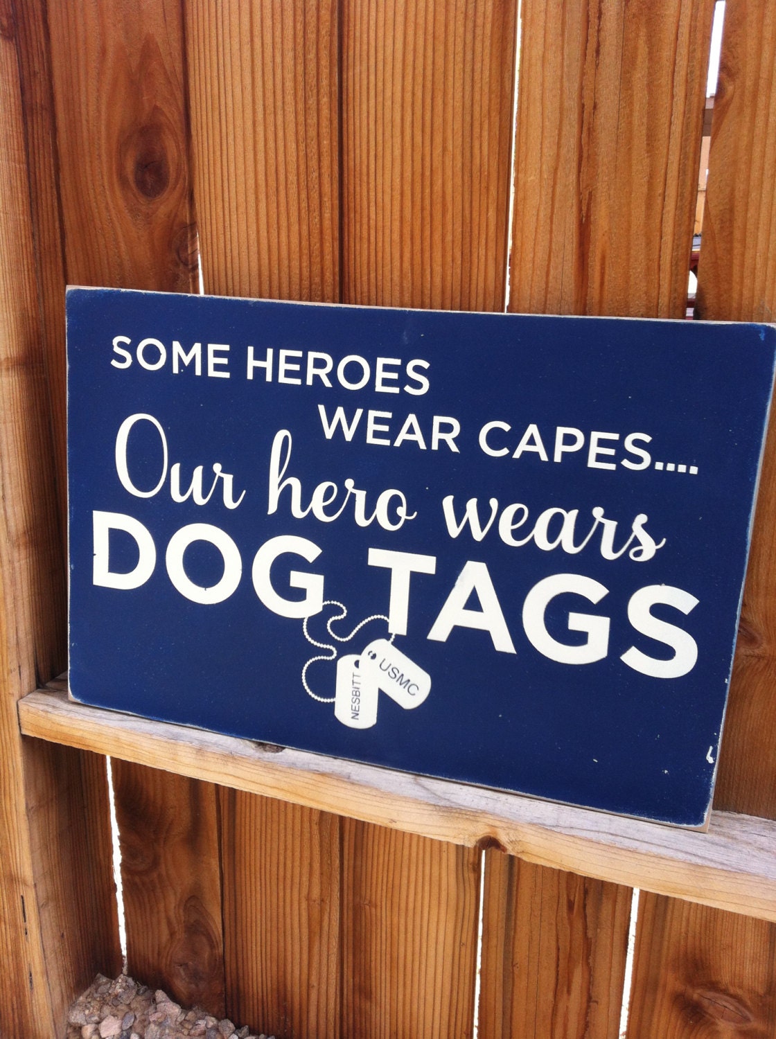 16x24 personalized "our hero wears dog tags" 