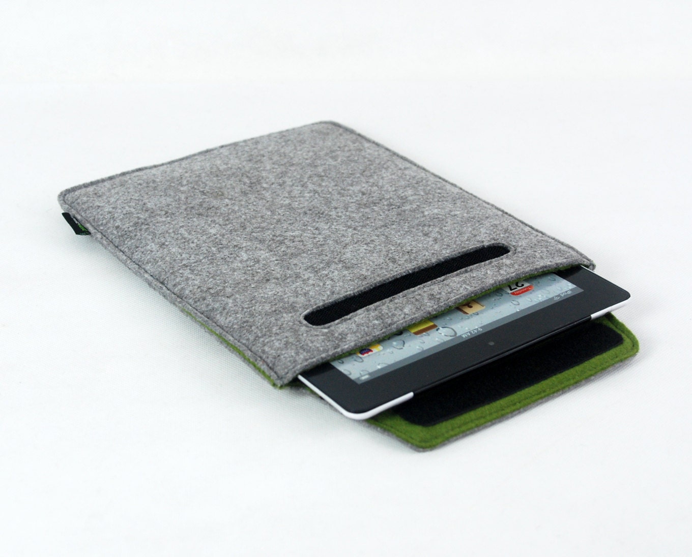 Felt Snug fit iPad sleeve iPad bag iPad Case iPad Stand for iPad 2 3 4 Handmade Custom Made :E568-LGra01