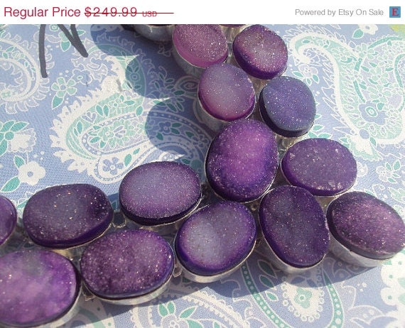 50% OFF SALE Purple Druzy Necklace by Amanda Lynne LUXE
