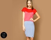 knitted sweater top red pink shirt pullover merino THE KNIT KID wool theknitkid knitwear