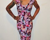 Day of the Dead skulls off shoulder retro pinup rockabilly dress