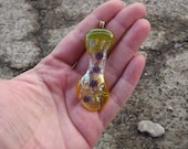 Yellow fused glass pendant