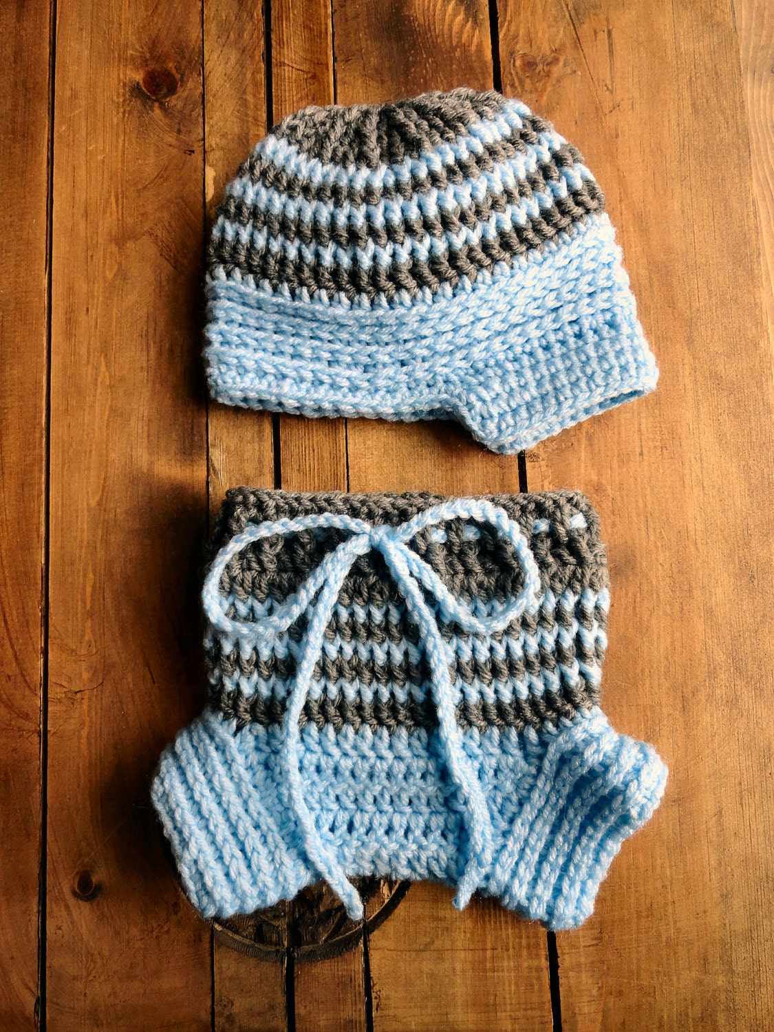 Newsboy Crochet Hat with Matching Diaper Cover