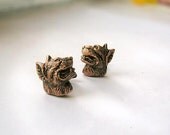 Animal cufflinks Dogs, copper, handmade, dog jewelry, unisex accessories, goth, Cane Corso, electroforming