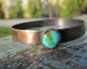 Copper and Turquoise Bangle- Small