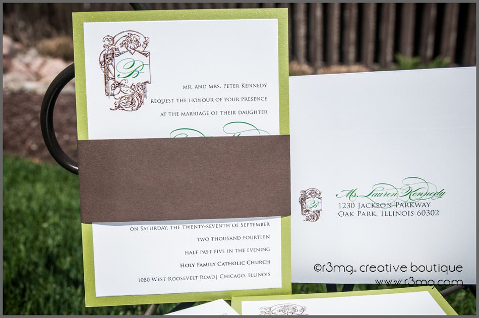 Formal Fancy Script Wedding Invitation Set - Silver Level