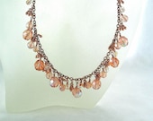 Blush-Pink-Crystal Dream-Czech-Glass-Copper-Necklace