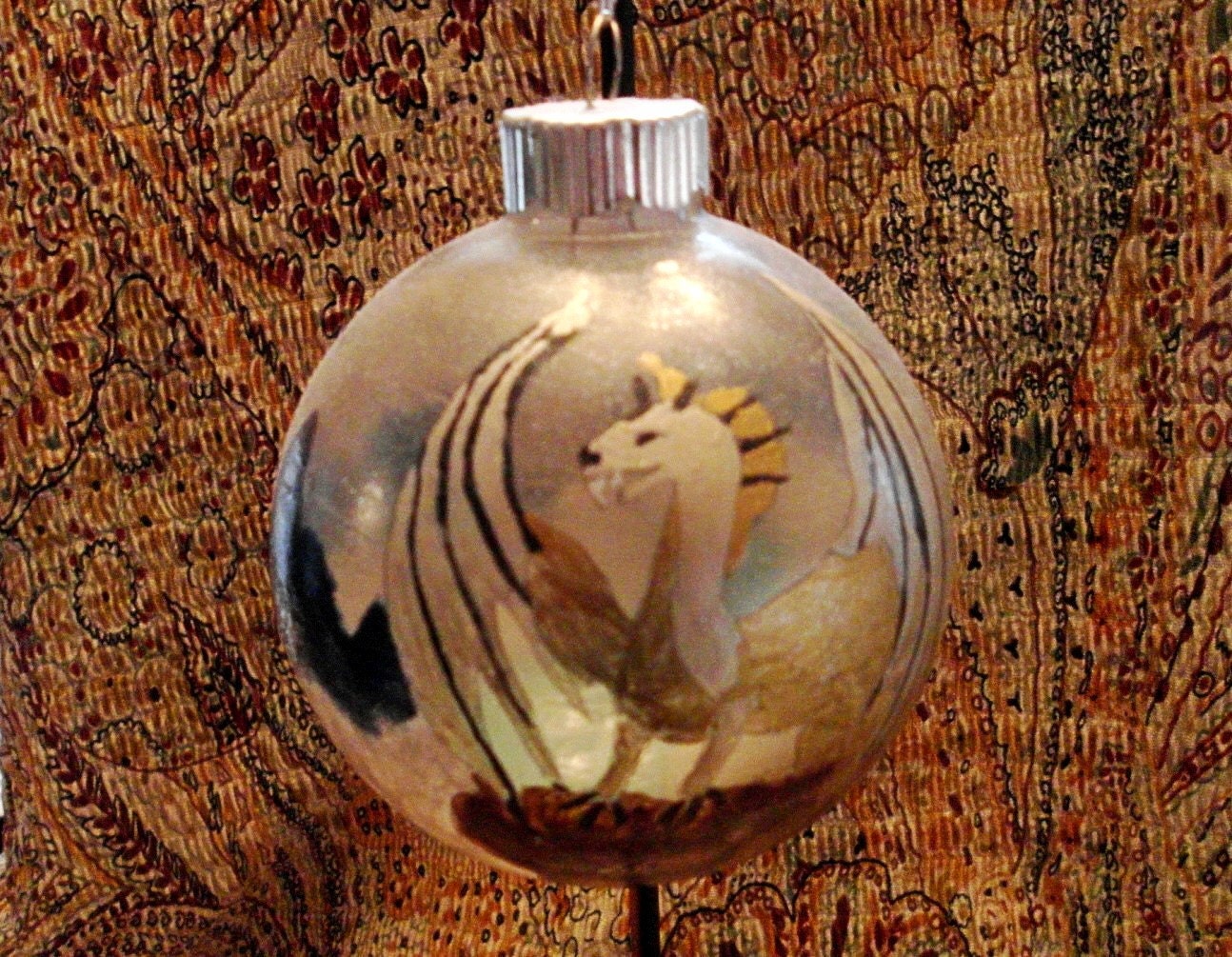 Fantasy Dragon Glass Ornament