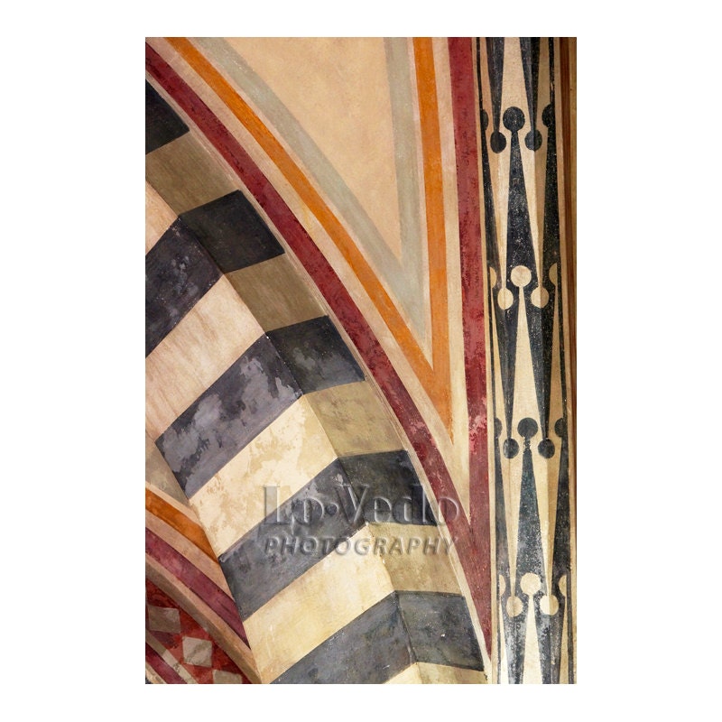 Geometric Patterns Travel Photo Stripes Dots Faded Colors Florence Italy Small Print 8x12 Primary Colors