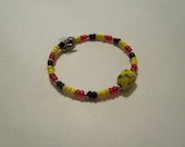 Yellow speckled nugget dainty bracelet
