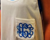 Monogram Tank Pocket Oversize Font Shown INTERLOCKING
