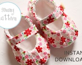 Baby Shoe Pattern - MaryJanes with Ruching - INSTANT DOWNLOAD