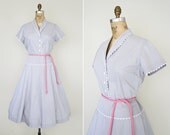 vintage 50s dress // 1950s shirtwaist dress // 50s day dress // 50s plus size dress