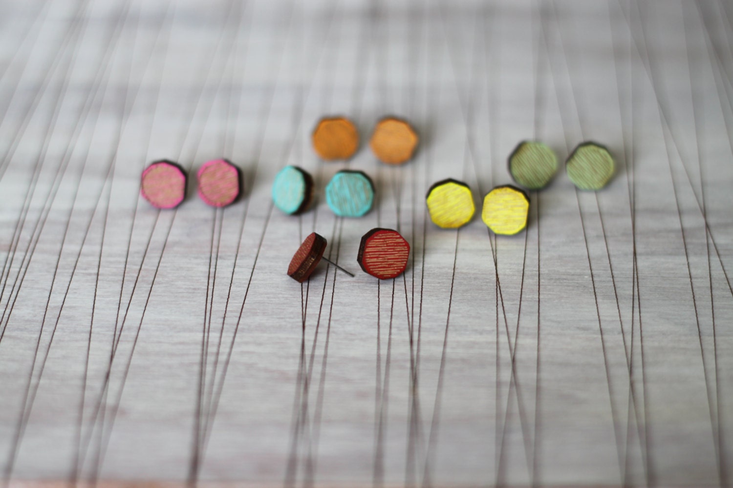Laser Cut Wood Studs 2 for 18 Linear Design Earrings
