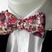 Mens bowtie  in purple and pink flowers - classic self tie / freestyle men's bowtie