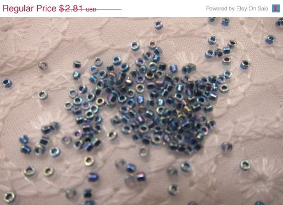 25% OFF Miyuki Delica Beads, Size 11/0, Lined Light Teal AB, DB-058 - 5 grams