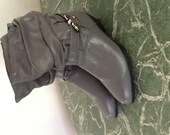 Eighties Slouch Boots // Awesome 80's Boots // Grey Leather Boots // Dexter Boots //  Women's Size 8