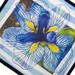 Iris Flower Blue and Yellow Abstract Mixed Media Original