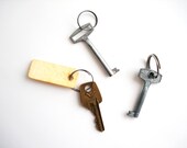Vintage Keys from Soviet Union, 80s Vintage, Set of 3
