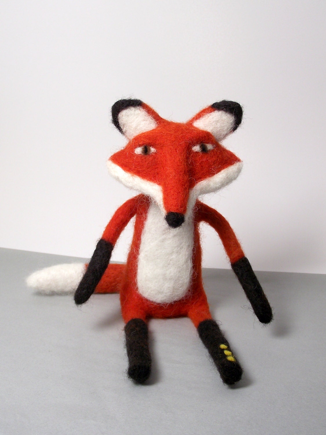 Needle felt fox soft sculpture - cute woodland felted animal collectable