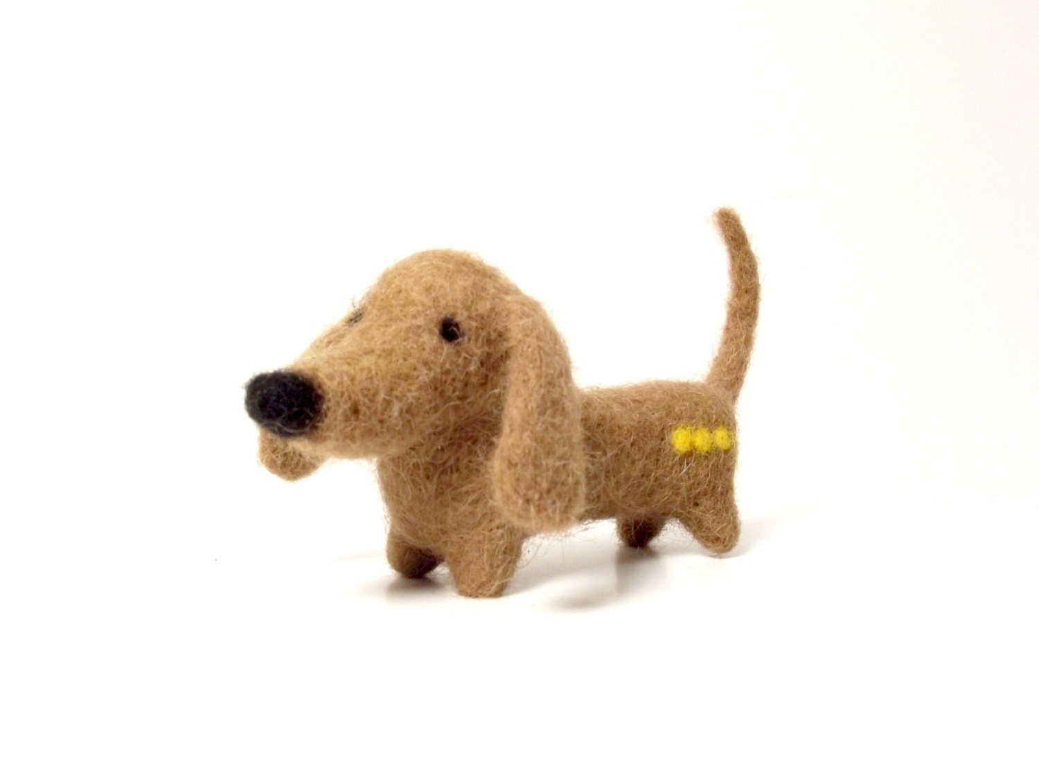 Little dachshund collectable toy - cute weenie dog - needle felted - soft sculpture - doxie