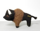 American bison soft sculpture needle felted waldorf toy collectable