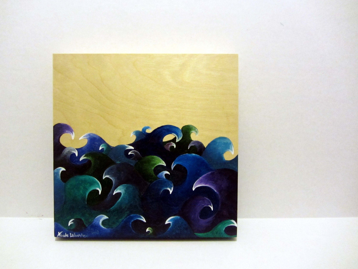 Abstract painting, Nautical, Waves, Ocean, Painting on canvas, Art, bold, bright, colorful, summer, fantasy art, storm