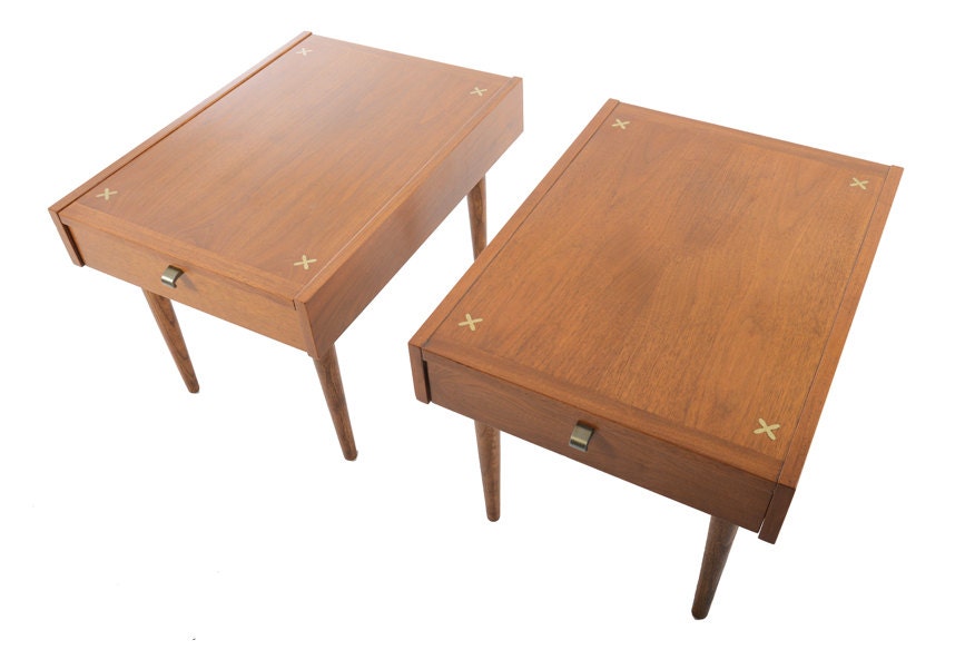 Pair of Mid Century Modern George Nelson Walnut End Tables