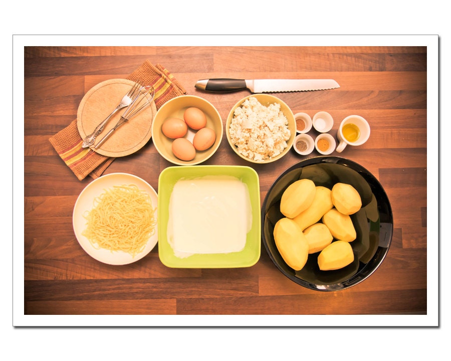 Food Photography 8x12, Kitchen Decor, Diner Recipe, Cooking Photo, Eggs, Potatoes, Cheese, Spices, brown