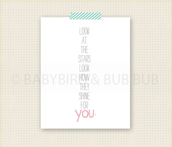 Look at the Stars Wall Art - Custom Wall Print Poster- Kid Wall Art