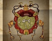 16x20 Steampunk Robot no.03