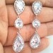 Wedding Jewelry, Bridal Earrings, Bridesmaid Earrings, White Clear Earrings -cz post earrings, Drop, Dangle, mother's day gift, Gemstone