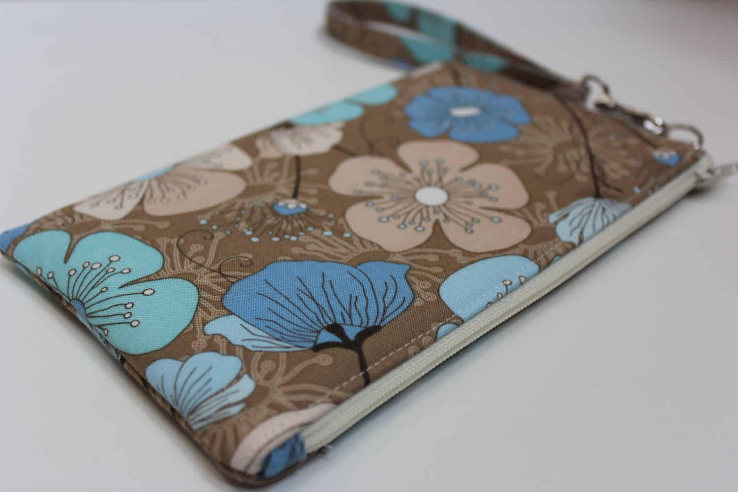 Small zip clutch wristlet padded purse wallet  cell phone case padded