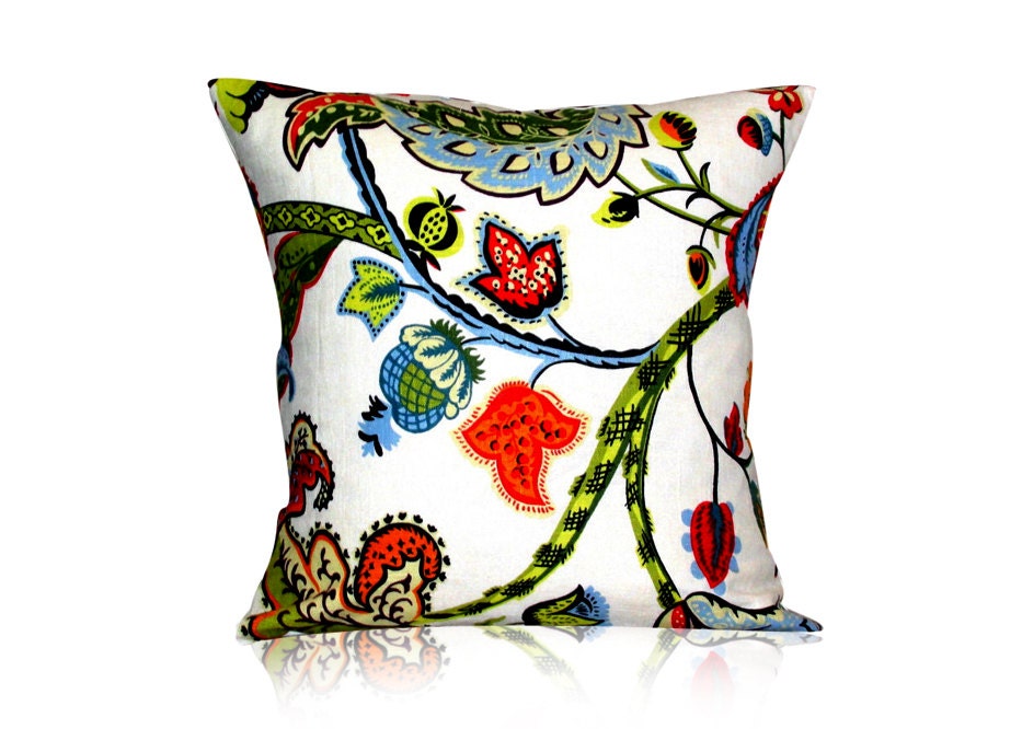 New pillow Wilmington Multicolor Jacobean Designer Pillow Cover  18x18 inches