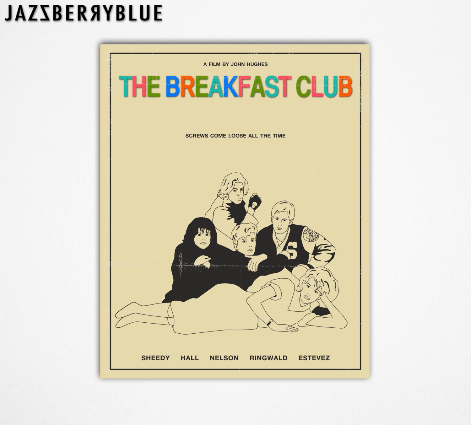 BREAKFAST CLUB Movie Poster Style Pop Art for the home wall decor, GICLEE Fine Art Print, (13x16)