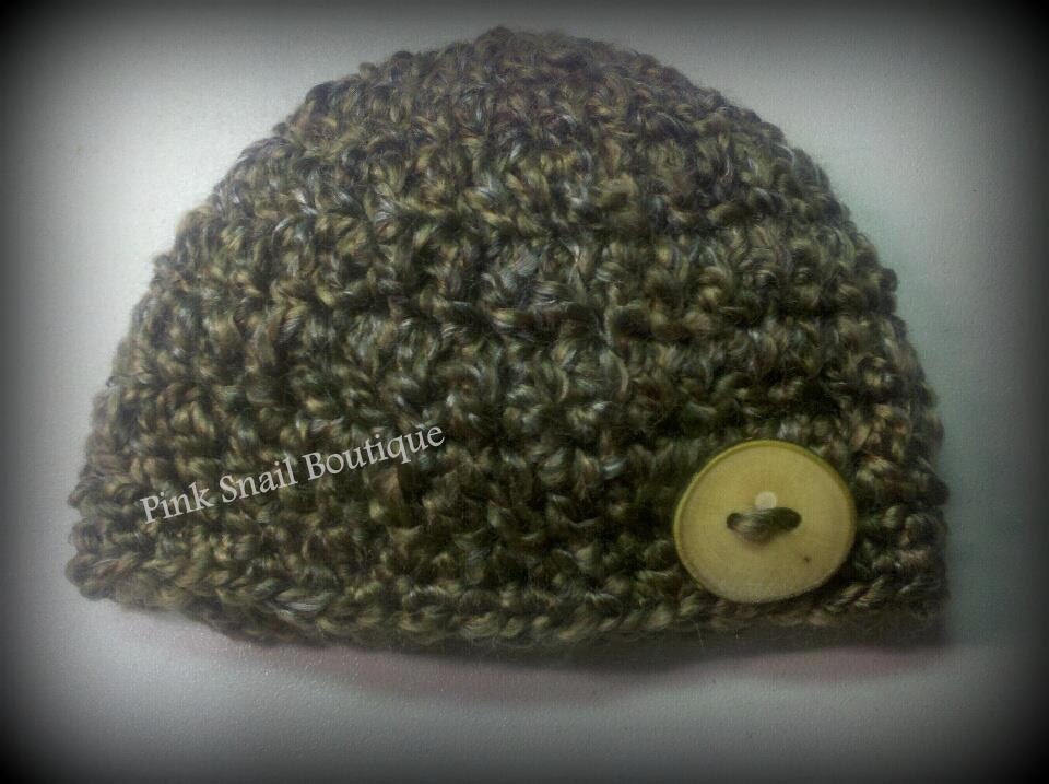 Newborn/Infant Magnolia Wood Button Beanie Photo Prop