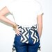 Black and White Chevron Print Half Apron Modern Crafter Vendor Gardener Teacher