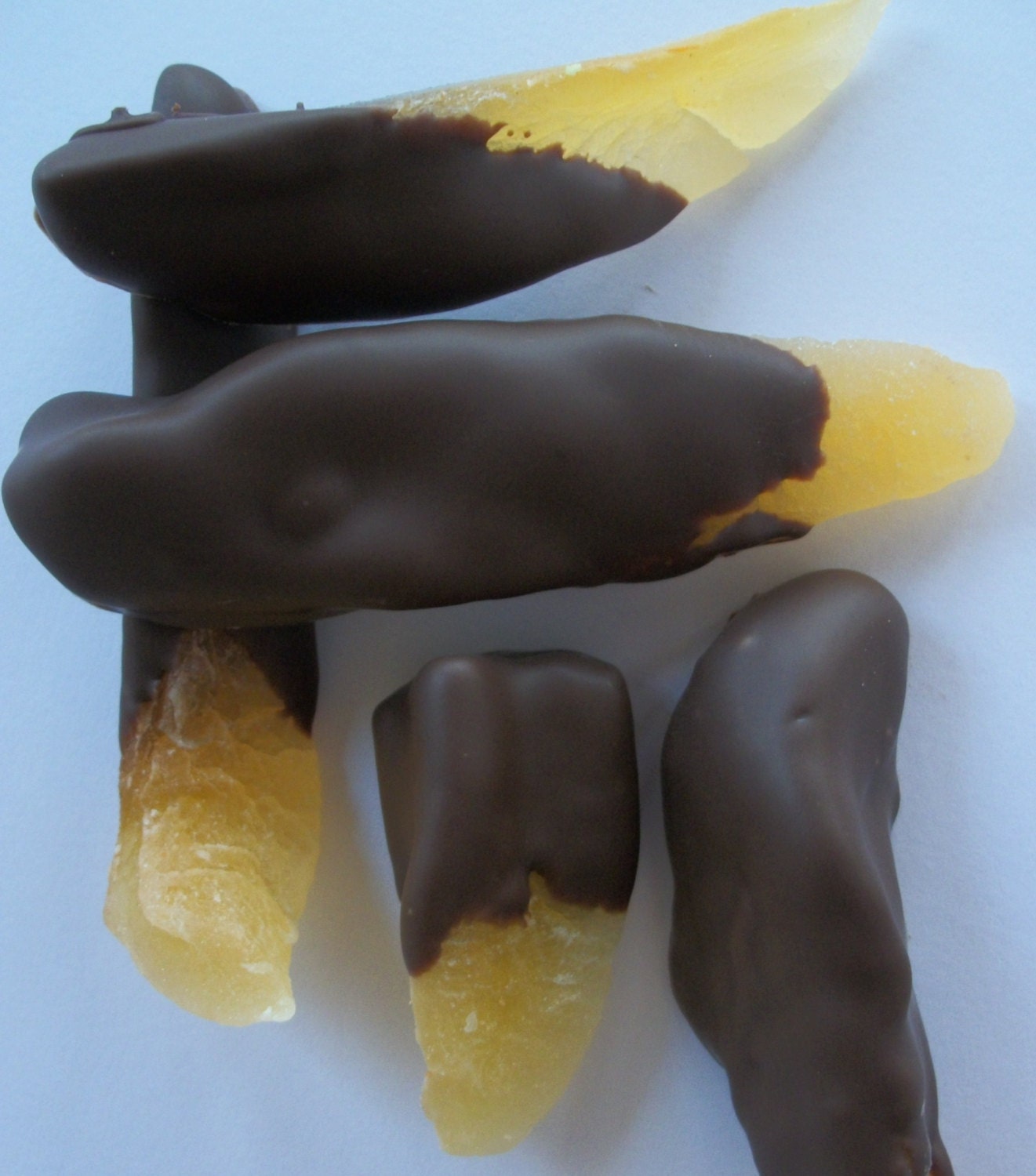 Chocolate dipped Cantaloupe Dried Fruit, 8 oz Bag half pound bag, Chocolate and Cantaloupe Favors Bagged Fresh Made to Order