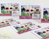 Purple and Pink Black Eyed Susan Photography Stationery Set, Life's Beautiful Blank Note Cards, Spring
