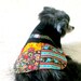 Toy and Teacup Dog's One-piece Cotton Patchwork and Black Dress with Trim Shih Tzu